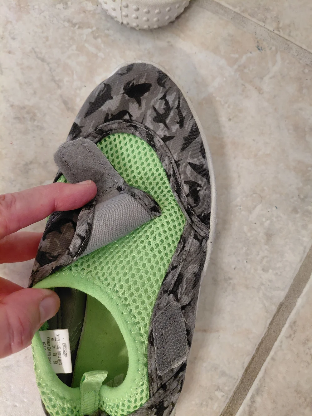 Athietech Kids Slip-On Sneakers in Gray and Lime Green